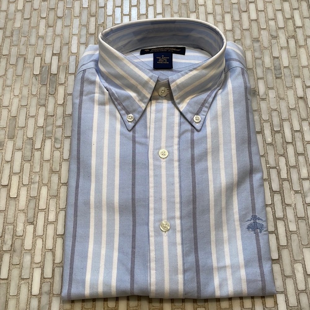 A Striped Brooks Brothers Casual Button Down Shirt
